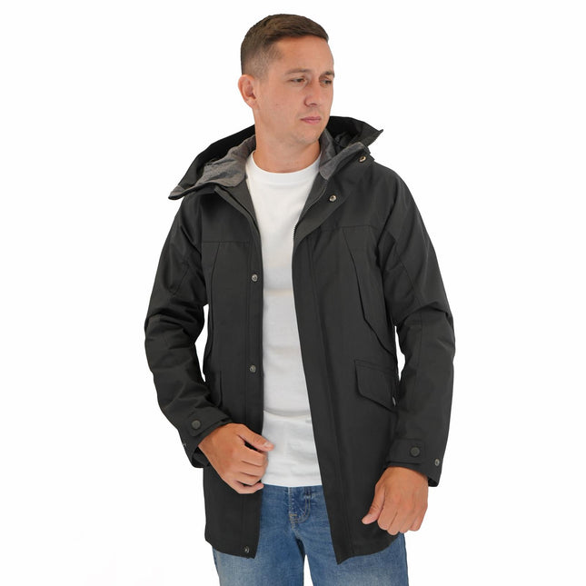 M&S Mac Raincoat Cotton Blend Hooded Black-Quality Brands Outlet-