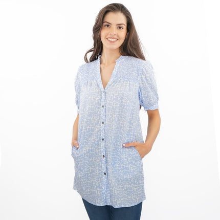 White Stuff Tunic Blue Deeba Longline Top-Quality Brands Outlet-