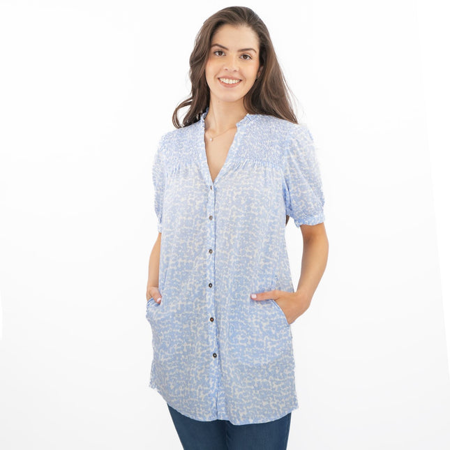 White Stuff Tunic Blue Deeba Longline Top-Quality Brands Outlet-