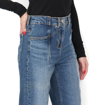 Flare Wide Leg Jeans Mid Blue - Quality Brands Outlet