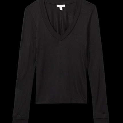 Brady V - Neck Tops Black Long Sleeve - Quality Brands Outlet