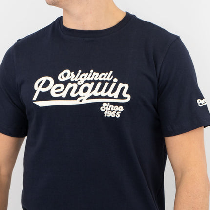Original Penguin T-shirt Short Sleeve Embroidered Navy blue-Quality Brands Outlet-