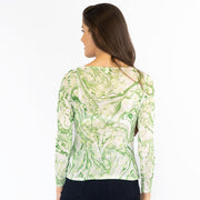 Karen Millen Green Abstract Print Long Sleeve Tops