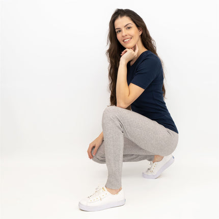 River Island Womens Ribbed Knit Skinny Leg Jersey Joggers