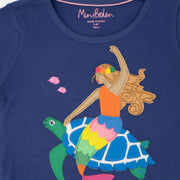 Mini Boden Girls Blue Mermaid T-Shirts Short Sleeve Summer Tops