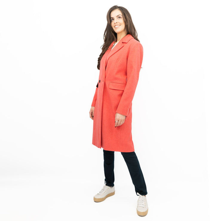 Phase Eight Revere Coat Wool Blend Double Breasted Knee Length Pink