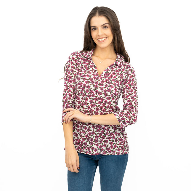Seasalt Pink Wavecrest Blouse 3/4 Sleeve Tops-Quality Brands Outlet-