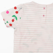 Mini Boden Girls T-Shirt Short Sleeve Cherry Print Comfort Summer Tops