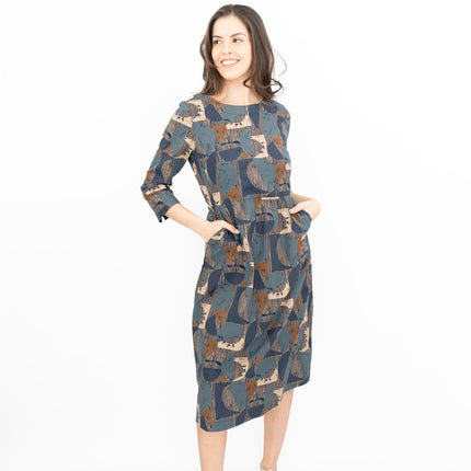 Seasalt Cloudscape Abstract Print Midi Dress-Quality Brands Outlet-