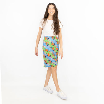Karen Millen Blue Floral Print A-Line Casual Summer Skirts-Quality Brands Outlet-