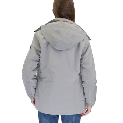 3-in-1 Waterproof Ski Jacket Grey with Detachable Insert-Quality Brands Outlet-