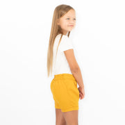 Girls Shorts Mustard Yellow Elasticated Waist Easycare for Summer Holiday