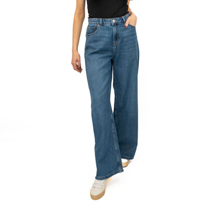 M&S Slouchy Wide Leg Jeans Medium Indigo Denim - Quality Brands Outlet