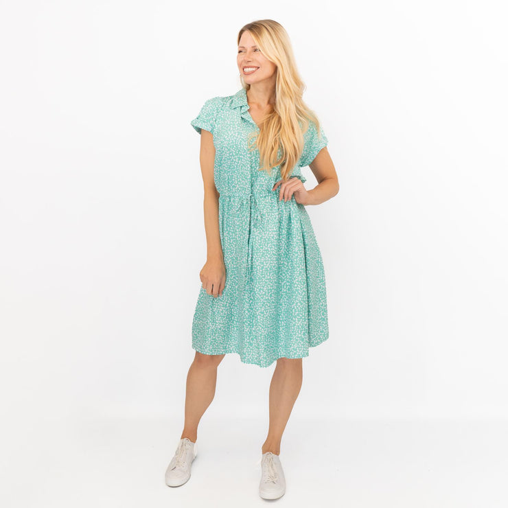 Joules Anne Aqua Green Tie Waist Relaxed Fit Dress - Quality Brands Outlet