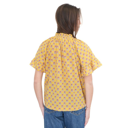 Joules Yellow Melissa Blouse Short Sleeve - Quality Brands Outlet