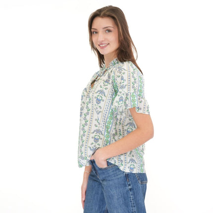 Joules Green Melissa Blouse Short Sleeve - Quality Brands Outlet