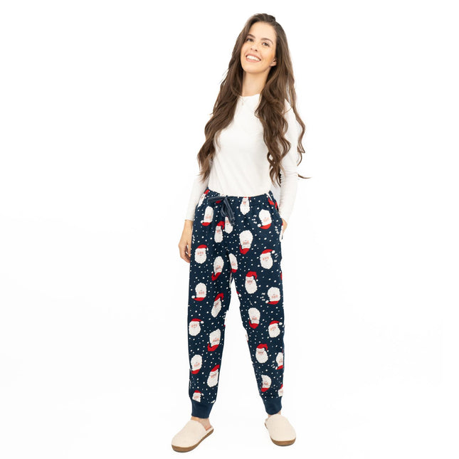 Old Navy Gap Womens Navy Santa Head Christmas Jogger Style Pyjama Bottoms Elasticated Waist Trousers-Quality Brands Outlet-