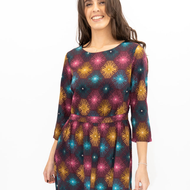 Seasalt Forestry Dress Purple Sparkler Geo Print-Quality Brands Outlet-