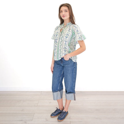 Joules Green Melissa Blouse Short Sleeve - Quality Brands Outlet