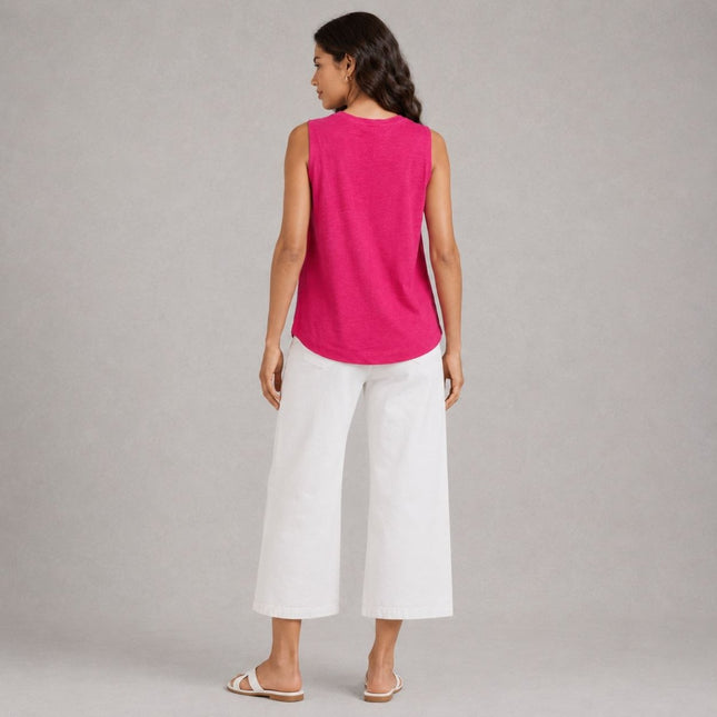 White Stuff Rylee Linen Vest Top Bright Pink - Quality Brands Outlet