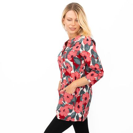 Seasalt Womens Tunic Pink Floral Aventurier in Coastal Chalk Bloom-Quality Brands Outlet-