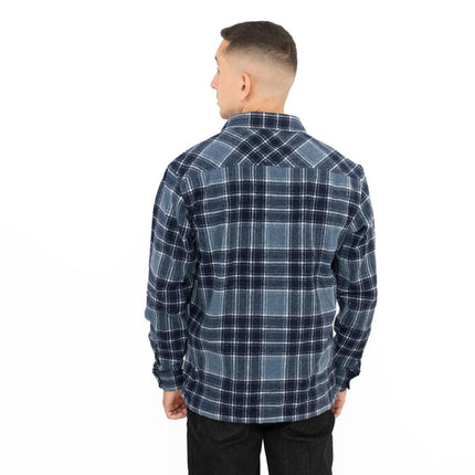 Jared Check Overshirt Storm Blue-Quality Brands Outlet-