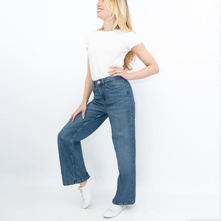 M&S Wide Leg Blue Jeans Medium Indigo Blue