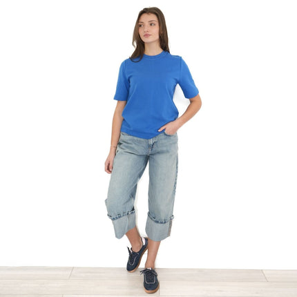 M&S Autograph Blue T-Shirts Short Sleeve-Quality Brands Outlet-