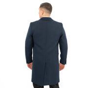 M&S Mens Wool Blend Overcoat Navy