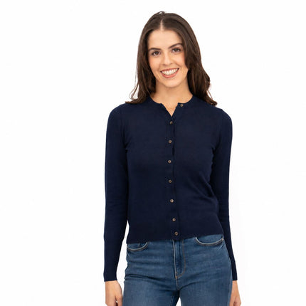 M&S Cardigan Classic Button Up Navy