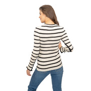 Nobodys Child Striped White & Black Wool Blend Jumper Tops - Quality Brands Outlet