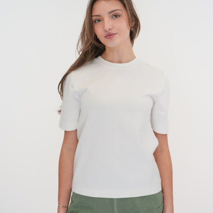 M&S Autograph White T-Shirts Short Sleeve-Quality Brands Outlet-