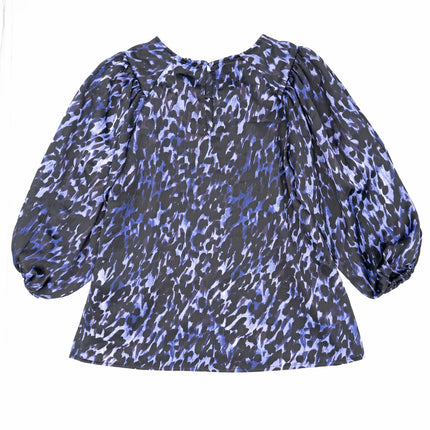 Vero Moda Black Purple Leopard Print 3/4 Sleeve Tops-Quality Brands Outlet-