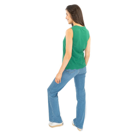 White Stuff Silvia Cut Out Top Green-Quality Brands Outlet-