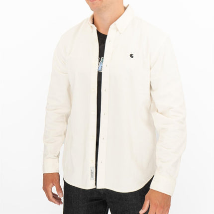 Premium Brand Shirt Ivory Fine Cord Long Sleeve-Quality Brands Outlet-