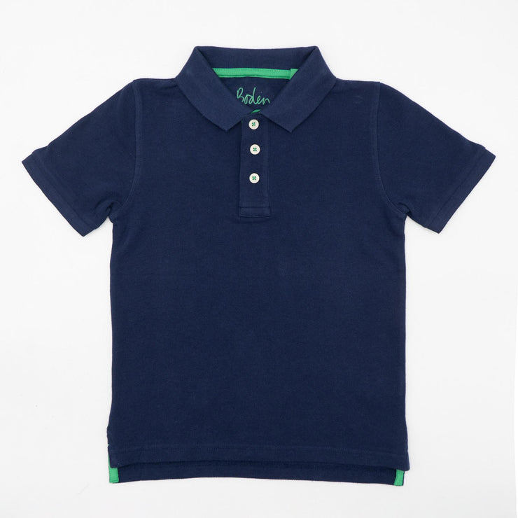 Mini Boden Boys Navy Blue Short Sleeve Polo Shirts