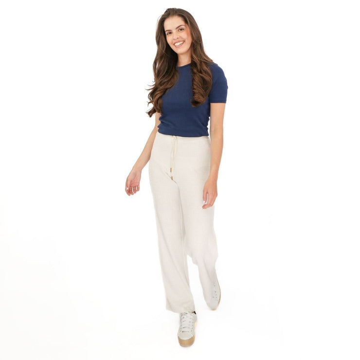 M&S Waffle Lounge Pants Ivory Trousers - Quality Brands Outlet