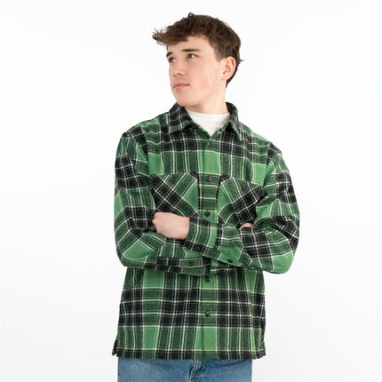Jared Check Overshirt Bonsai Green-Quality Brands Outlet-