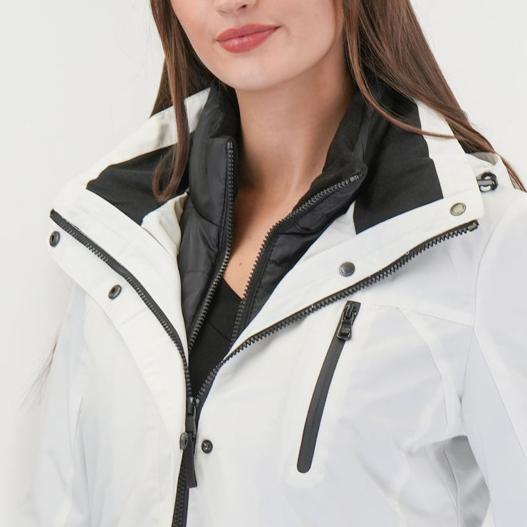 3-in-1 Waterproof Ski Jacket White with Detachable Insert