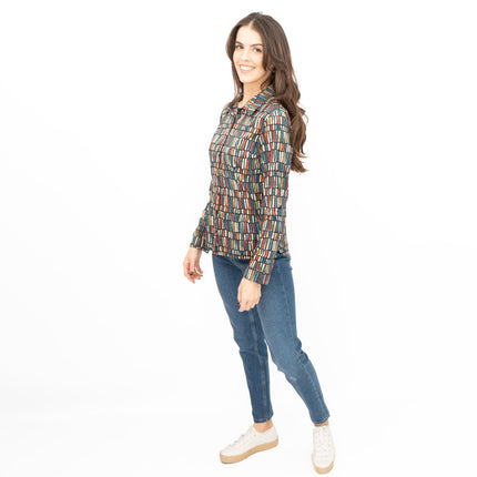 Seasalt Larissa Shirt Long Sleeve Teal Multicolour-Quality Brands Outlet-