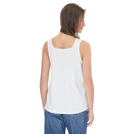Weird Fish White Chelle Square Neck Jersey Vest Top - Quality Brands Outlet