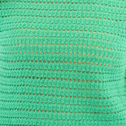 M&S Green Cotton Rich Striped Crochet Top - Quality Brands Outlet