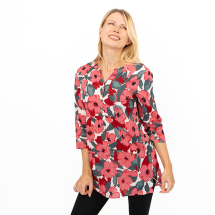 Seasalt Womens Tunic Pink Floral Aventurier in Coastal Chalk Bloom-Quality Brands Outlet-