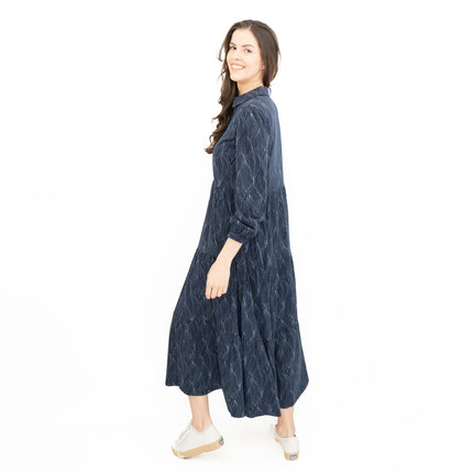 Seasalt Womens Navy Jersey Windflower Tiered Midi Dress-Quality Brands Outlet-