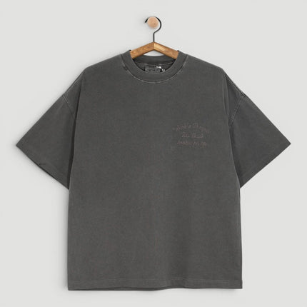 Mens T-Shirts Premium Brand Charcoal Grey Short Sleeve Cotton Graphic Boxy Fit - Quality Brands Outlet