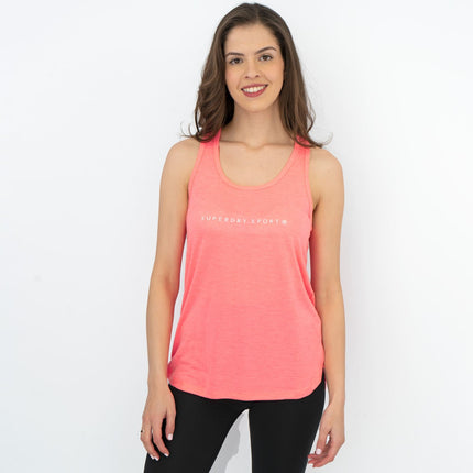Superdry Studio Coral Pink Vest Sports Activewear Workout Gym Tops-Quality Brands Outlet-