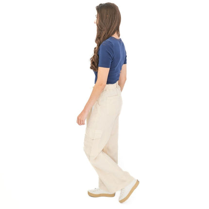 M&S Lyocell Cargo Trousers Cream-Quality Brands Outlet-