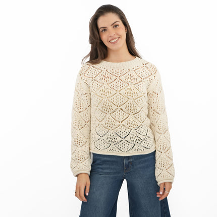 M&S Cotton Blend Diamond Stitch Jumper - Quality Brands Outlet
