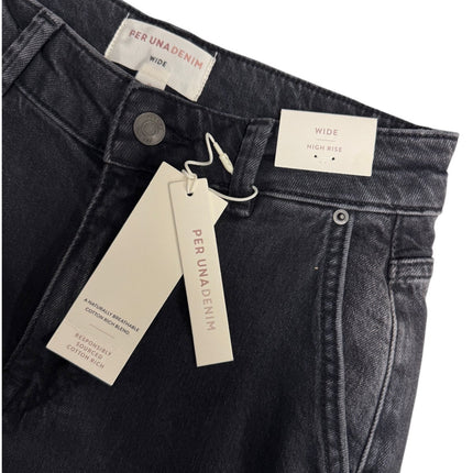 M&S Per Una Wide Leg Jeans Charcoal Stretch - Quality Brands Outlet