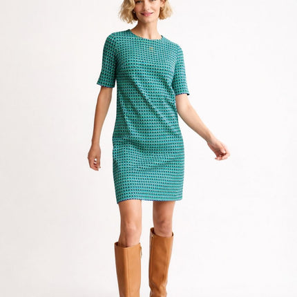 Boden Green Ivy Jacquard Shift Dress - Quality Brands Outlet
